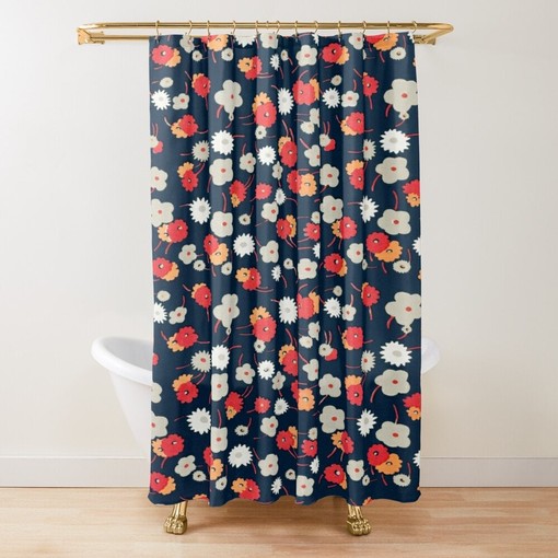 Disney Boho Floral Shower Curtain - Chic and Colorful Bathroom Decor with Eco-Friendly and Waterproof Material - Image 4