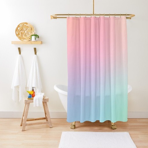 Disney Boho Holographic Shower Curtain - Abstract Design with Eco-Friendly and Water-Resistant Material