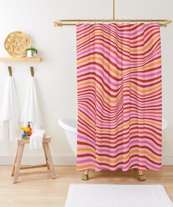 Disney Boho Psychedelic Shower Curtain - 70s Style with Boho Design and Waterproof Material with Hooks Included