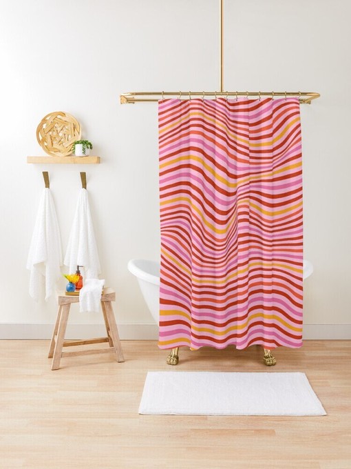 Disney Boho Psychedelic Shower Curtain - 70s Style with Boho Design and Waterproof Material with Hooks Included - Image 3