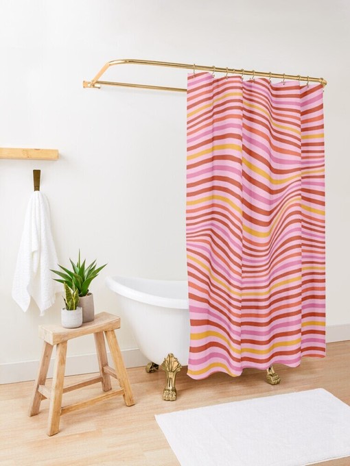 Disney Boho Psychedelic Shower Curtain - 70s Style with Boho Design and Waterproof Material with Hooks Included - Image 4