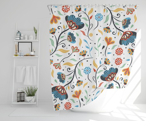 Disney Colorful Floral Botanical Shower Curtain - Unique and Eco-Friendly Polyester Waterproof Design with Hooks