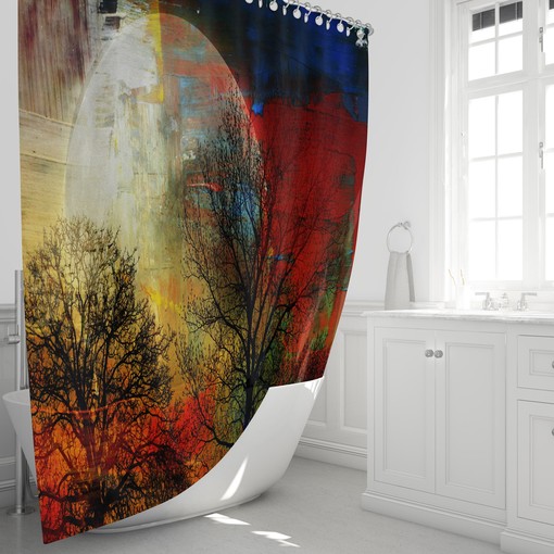 Disney Forest Sunset Shower Curtain for a Serene Bathroom - Image 2