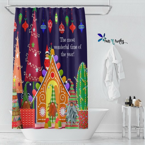 Disney Gnomes Christmas Shower Curtain for Magical Bathroom Decor - Image 3
