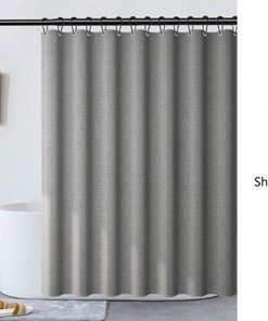 Disney Grey Linen Texture Polyester Extra Thick Luxury Shower Curtain, Perfect for Minimalist Decor