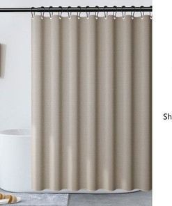 Disney Light Brown Linen-textured Extra Thick Shower Curtain, Perfect for Minimalist Bathroom Decor