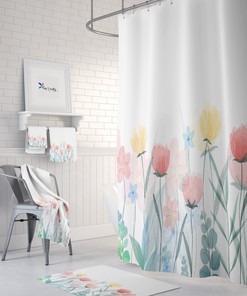 Disney Wildflower Shower Curtain, Bath Mat, and Towel Options, At Home Shower Curtains