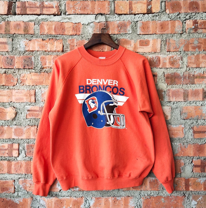 Distressed Vintage Denver Broncos NFL Sweatshirt Hoodie Crewneck