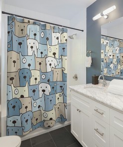 Dog Shower Curtain for Puppy Dog Lovers - A Fun Addition to Your Bathroom