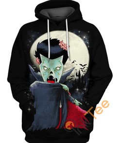 Dracula's Fangs Hoodie in 3D All Over Print for Gothic Fashion Enthusiasts