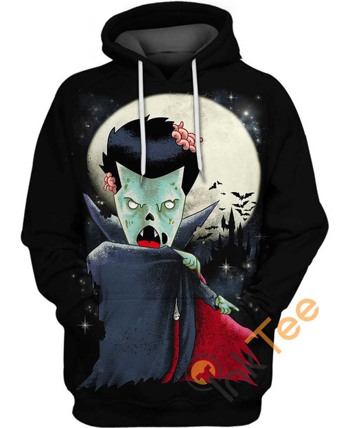 Dracula's Fangs Hoodie in 3D All Over Print for Gothic Fashion Enthusiasts