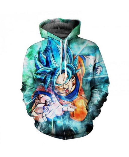 Dragon Ball Anime Powerful Goku Zipper Hoodie - 3D All Over Print Design with Quotes