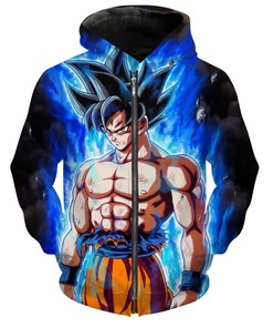 Dragon Ball Super Ultra Instinct Zip Up Hoodie in 3D Print - Perfect for Cold Days
