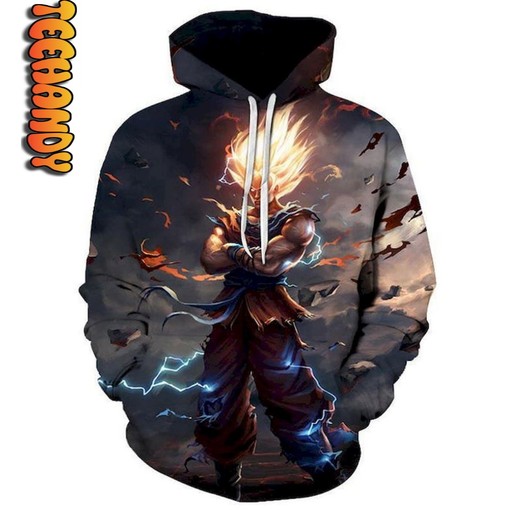 Dragon Ball Z Super Saiyan Son Goku Hoodie - 3D All Over Print Design with Quotes