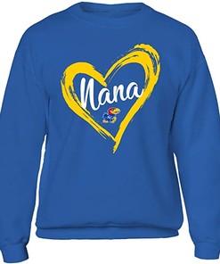 Drawing Heart Nana Kansas Jayhawks Sweatshirt - NCAA Shirts for Women