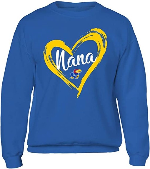 Drawing Heart Nana Kansas Jayhawks Sweatshirt - NCAA Shirts for Women