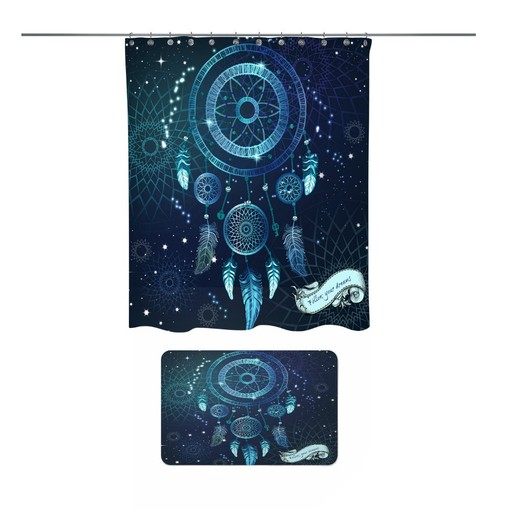 Dream Catcher Shower Curtain with Follow Your Dreams Galaxy Bath Accessories for Bohemian Bathroom Decor - Image 3
