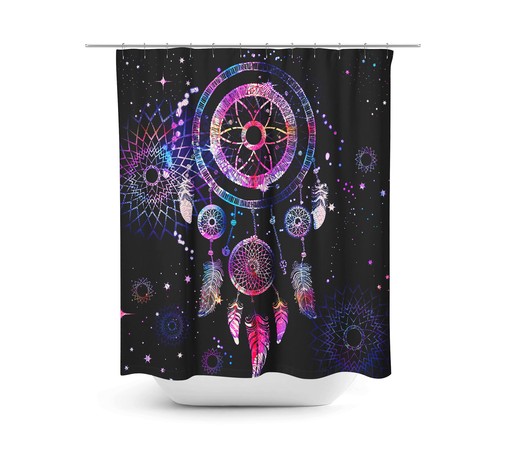 Dreamcatcher Boho Chic Shower Curtain with Travel Shower Curtain Print - Image 2
