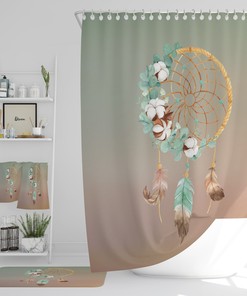 Dreamcatcher Gradient Shower Curtain Set with Optional Bath Set