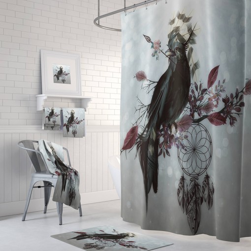 Dreamy Crow Dreams Shower Curtain - Dreamy Bath Accessories for a Relaxing Look