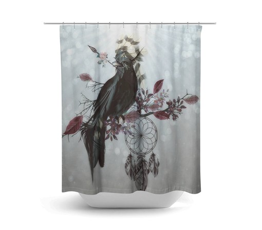 Dreamy Crow Dreams Shower Curtain - Dreamy Bath Accessories for a Relaxing Look - Image 2