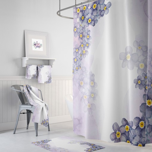 Dreamy Wispy Purple Floral Shower Curtain Set - Dreamy Bath Set with Optional Bath Set for Cozy Bathroom Decor