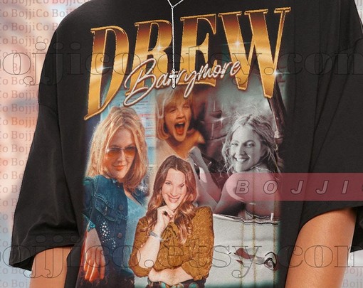 Drew Barrymore Vintage Shirt with Homage Tshirt and Retro 90s Sweater - Image 2