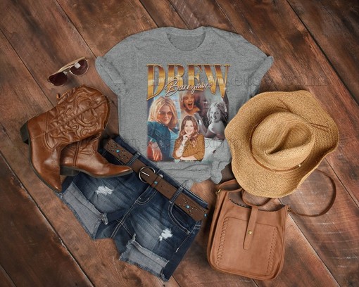 Drew Barrymore Vintage Shirt with Homage Tshirt and Retro 90s Sweater - Image 3
