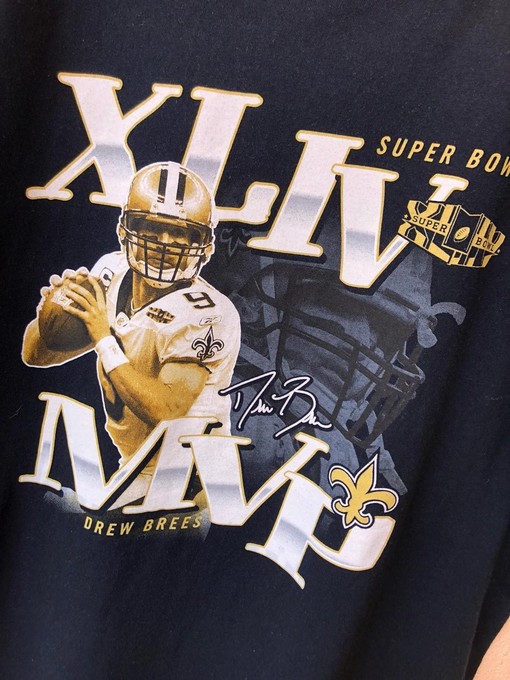 Drew Brees Super Bowl XLIV MVP 2009 Vintage Sweatshirt T-Shirt - Retro NFL Collectible Apparel - Image 2