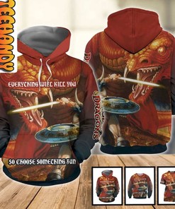 Dungeon And Dragons Hoodie - 3D All Over Print Mythical Design