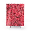 Durable Red Boomerang Design Atomic Age Inspired Shower Curtain - Retro Bathroom Decor Idea
