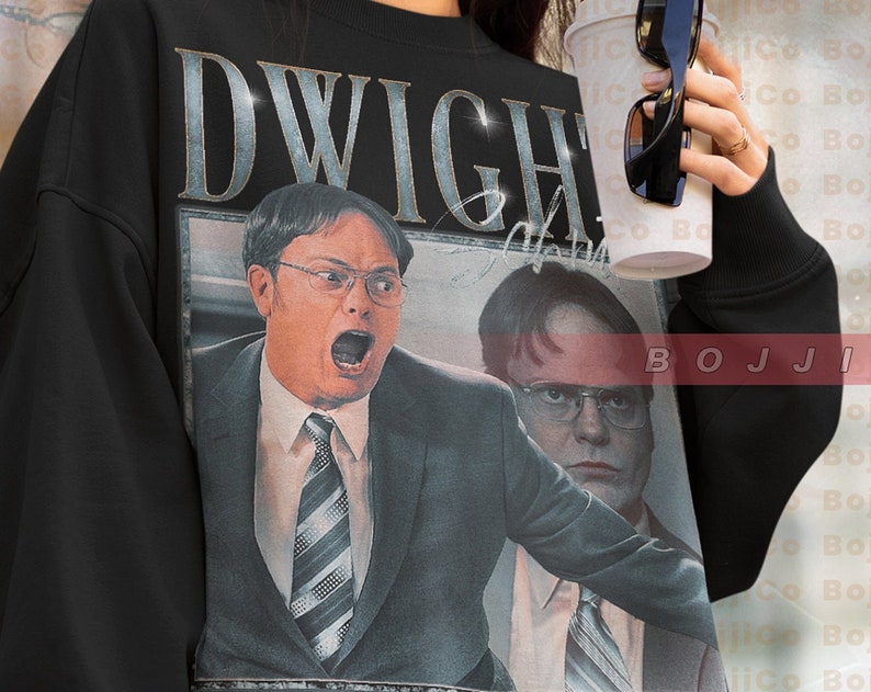 Dwight Schrute The Office Sweater - Vintage Schrute Farm and Jim Halpert Tee - Image 4