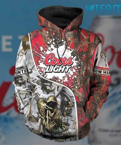 ELk Hunting Coors Light All Over Print 3D Hoodie for Beer Lovers