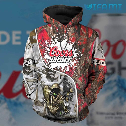ELk Hunting Coors Light All Over Print 3D Hoodie for Beer Lovers