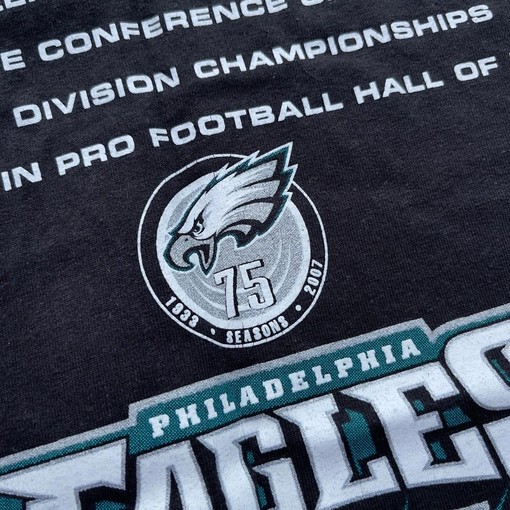 Eagles Football 75 Seasons Vintage Style Hoodie Sweatshirt - Reebok 2007 - Image 3