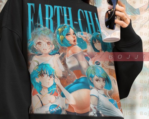 Earth-Chan Anime Meme Sweatshirt, Waifu Sweater for Otaku and Manga Fans, Kawaii Tee with Cute Earth Chan Beam Quote - Image 4