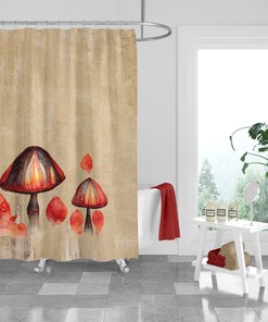 Earthy Nature Mushroom Shower Curtain Set - Add a Touch of Nature to Your Bathroom Decor