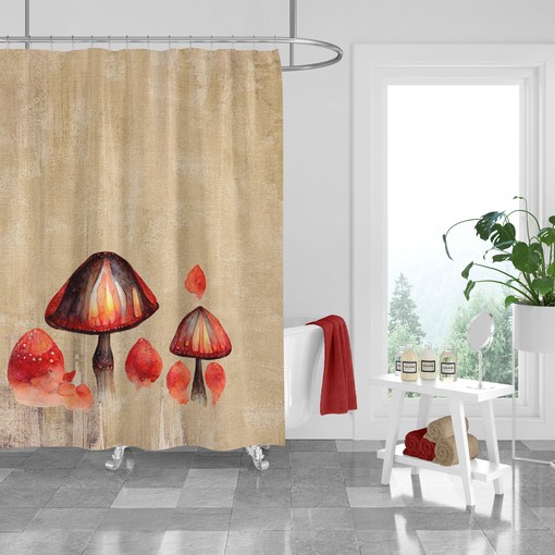Earthy Nature Mushroom Shower Curtain Set - Add a Touch of Nature to Your Bathroom Decor