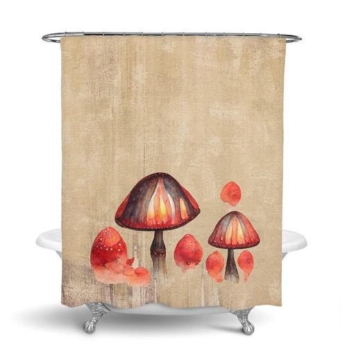 Earthy Nature Mushroom Shower Curtain Set - Add a Touch of Nature to Your Bathroom Decor - Image 3