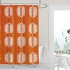 Easy-Care Burnt Orange Tropical Island White Palm Fronds Modern Shower Curtain