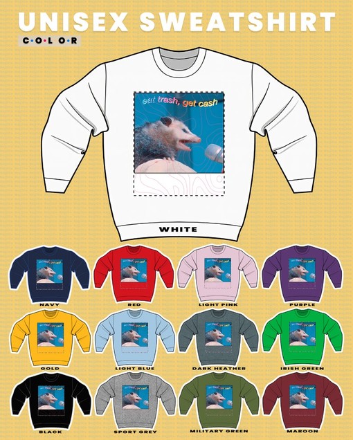 Eat Trash Get Cash in a Possum Sweater - Vintage and Classic Movie Shirts with Opossum and Raccoon Tanuki Memes - Image 3