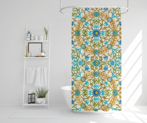 Eclectic Mandala Shower Curtain with Psychedelic Designs, Art Gift for Bathroom, Boho Style - Image 3