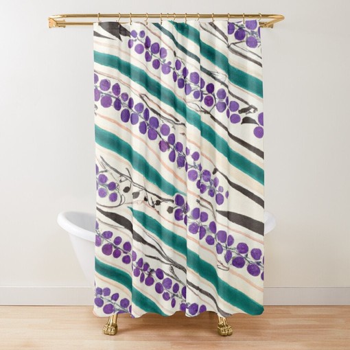 Eco-Friendly Art Nouveau Boho Shower Curtain - Polyester Material and Water-Resistant - Image 2