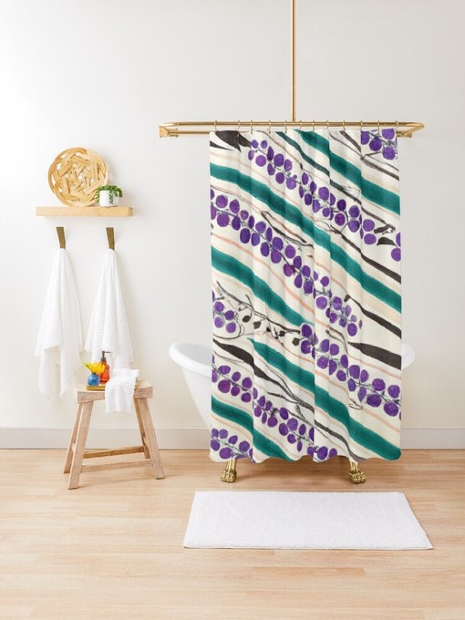 Eco-Friendly Art Nouveau Boho Shower Curtain - Polyester Material and Water-Resistant - Image 4