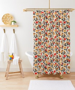 Eco-Friendly Disney Colorful Floral Shower Curtain - Flowers, Boho Decoration and Waterproof with Hooks Included