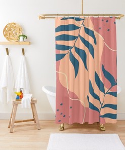 Eco-Friendly Disney Floral Boho Shower Curtain - Chic Floral Bathroom Decor with Hooks Included