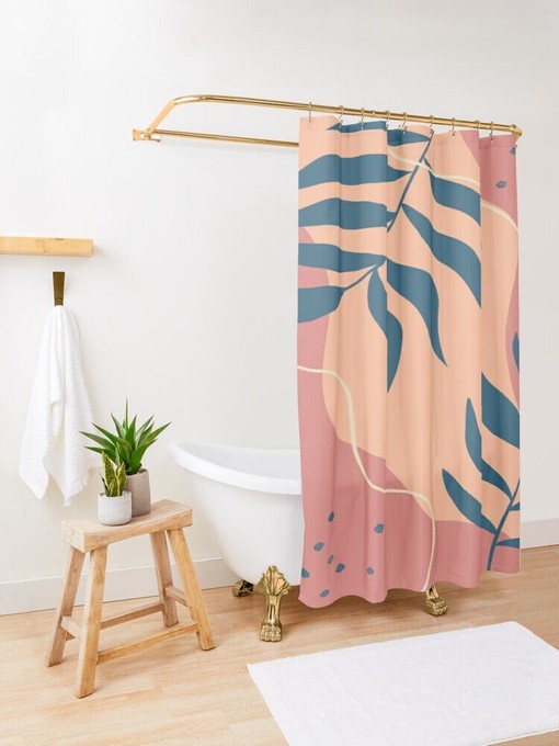 Eco-Friendly Disney Floral Boho Shower Curtain - Chic Floral Bathroom Decor with Hooks Included - Image 2