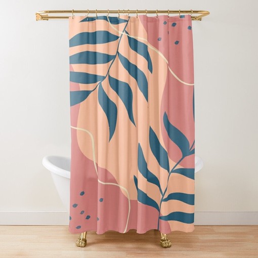 Eco-Friendly Disney Floral Boho Shower Curtain - Chic Floral Bathroom Decor with Hooks Included - Image 3