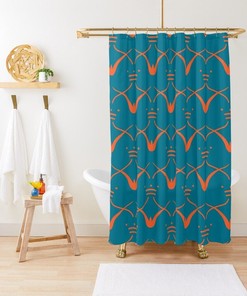 Eco-Friendly Minimalist Shower Curtain with Abstract Art Design in Trendy Earth Tones