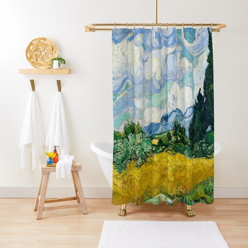 Eco-Friendly Van Gogh Art Shower Curtain - Art Nouveau Styles for Farmhouse Shower Decor